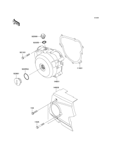 BR125 Левая крышка двигателя