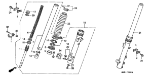 XL600V Вилка передней оси