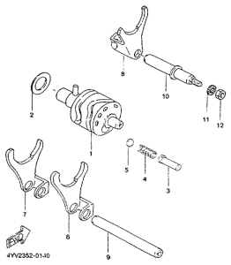 TZR50 Leva de cambio. horquilla