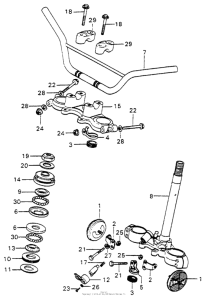 MT125 Handlebar + top bridge + steering stem