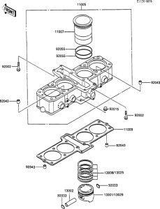 ZX600 Цилиндр и поршни