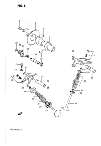 DR650 Распределительный вал-клапаны