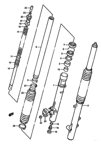DR350 Передняя вилка
