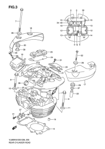 VL800 Задняя головка цилиндров