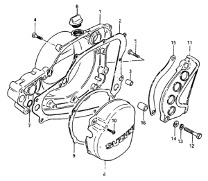 RM250 Crankcase cover ass`y  (v