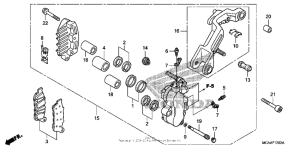 GL1800 (ABS) Передний тормозной суппорт левый