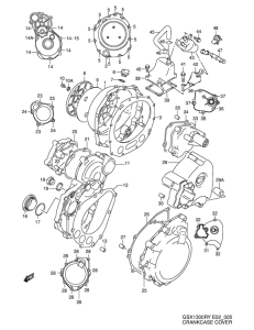 GSX1300R Crankcase cover ass`y  (v