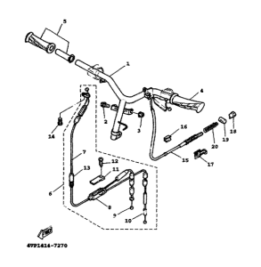 YW100T Steering handle. cable