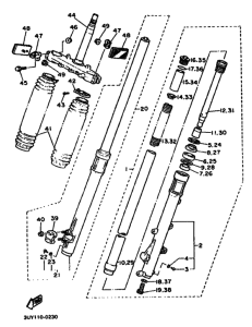 XT600E Вилка передней оси