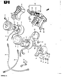 GS850 Спидометр-тахометр