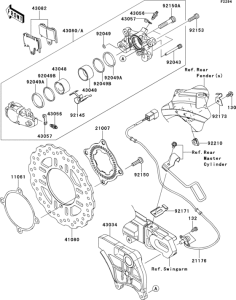 ZX1400 Задний тормоз