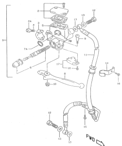 AY50 Передний тормозной цилиндр
