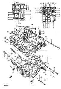 GS850 Картер двигателя