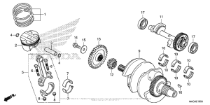 CMX500 Коленчатый вал и поршни