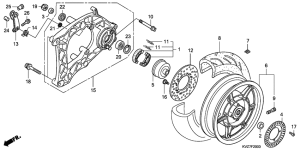 NSS250 (ABS) Rear wheel / swingarm
