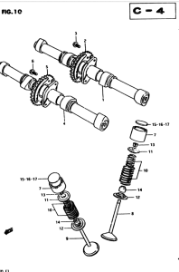 GS850 Распределительный вал-клапаны