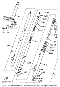 YZ80K Передняя вилка