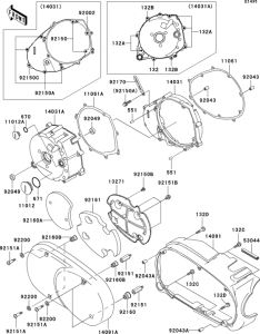  Левая крышка двигателя