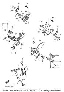 YZF600RJ Подножки
