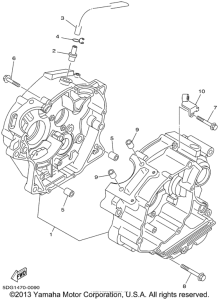 TTR125P Картер двигателя