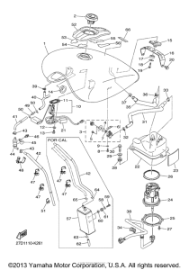 XVS1300CU Топливный бак