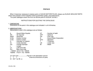 UX125 Catalog preface