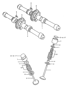 GS550 Распределительный вал-клапаны