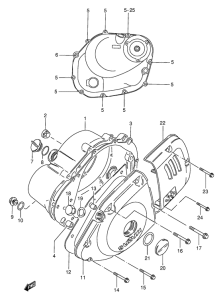 GN125 Crankcase cover ass`y  (v
