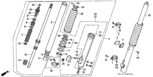XR250R Вилка передней оси