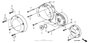 VTX1300T Крышка картера правая