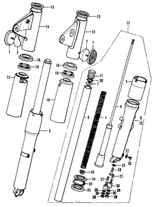 CB350 Передняя вилка
