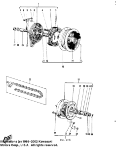  Rear hub / brake / chain