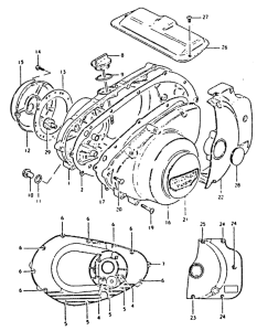 GS250 Crankcase cover ass`y  (v