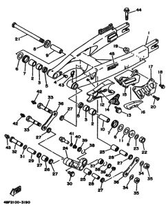 WR200R Задний рычаг и подвеска