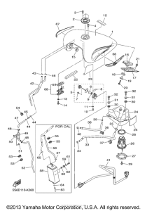 XVS1300CT Топливный бак