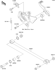 ZX400 Педаль тормоза
