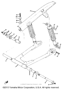RD250B Rear arm rear cushion chain case
