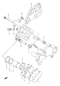 DR350 Задний суппорт