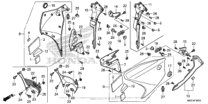 VFR1200F (DCT) Обтекатель средняя часть