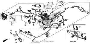 VT1300CS Wire harness + horn