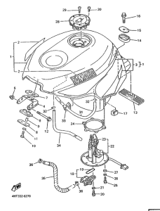 YZF750SP Топливный бак