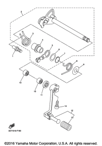 WR250R Вал переключения