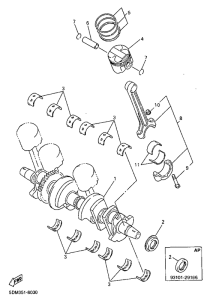 FZS600 Коленчатый вал и поршни