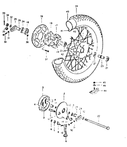 DR400 Rear wheel complete assy