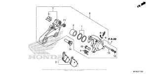 VT1300CR Задний тормозной суппорт