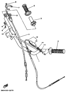 YZ80G Steering handle. cable