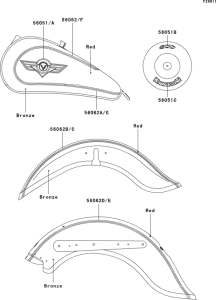VN800 Decals(bronze / red)(vn800-b4)