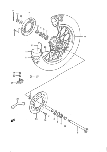 RM250 Rear wheel complete assy