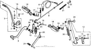 XL100 Change & brake pedals + step