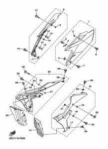 WR450F Боковые обтекатели